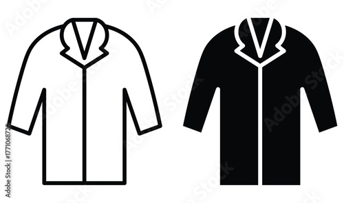 Minimalist Outline of White and Black Robe on a Simple Background