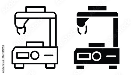 Claw Machine Outline Design for Arcade Game with Simple Graphics