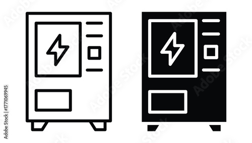 Simple Black and White Vending Machine Icons for Creative Projects