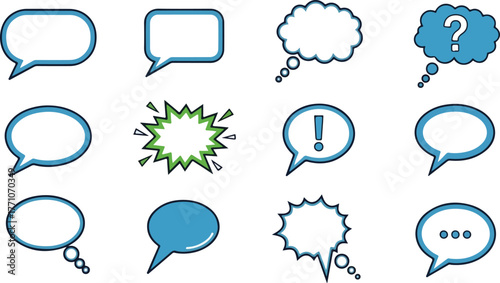 Expressive speech bubbles set to elevate your design with a dynamic dialogue, sparking conversation and engaging audiences for impactful communication.