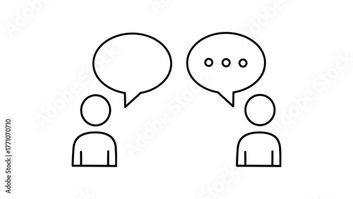 Communication Dialogue People Conversing with Speech Bubbles, Illustration Concept