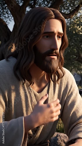 Man in contemplation outdoors sunlight and natural textures