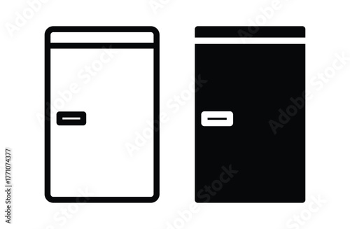 Modern Minimalist Refrigerator Design in Black and White Color Scheme