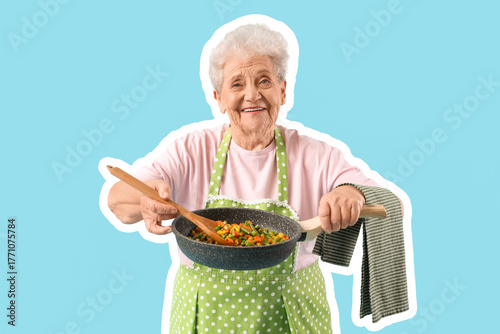 Senior woman with vegetable...