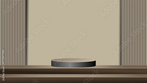 Brown stage and podium background vector design. Stage and podium background. Suit for banner, backdrop, poster, brochure, product template, etc