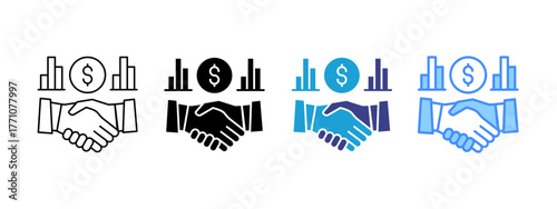 Acquisition icon set multiple style collection