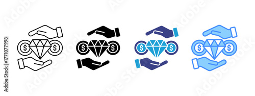 Asset  icon set multiple style collection