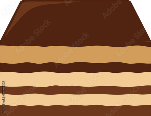 Flat Design Layered Chocolate Cake Slice Dessert Delicious Food