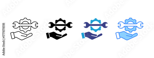 Management Service  icon set multiple style collection
