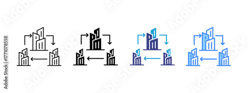 Merger  icon set multiple style collection