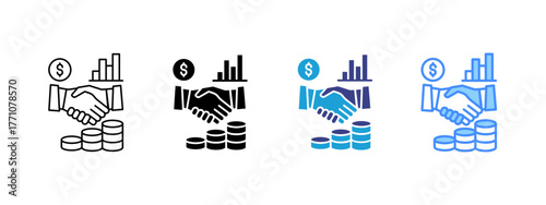 Partnership  icon set multiple style collection