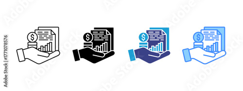 Monetary icon set multiple style collection