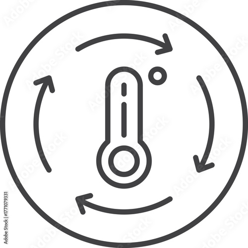 Fabric Specification Vector Icon - Thermal Regulation Or Thermoregulation