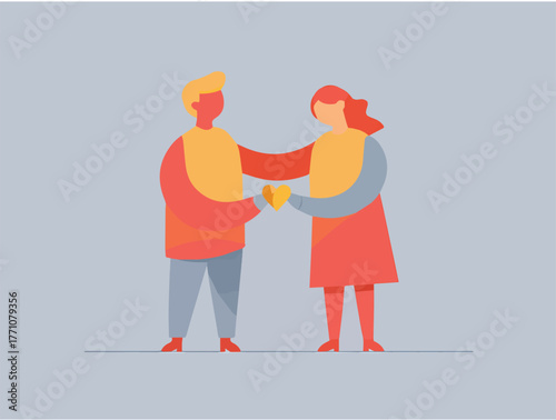 Hand in hand: Illustrating the bond between a man and a woman. It signifies togetherness, relationship and unity.