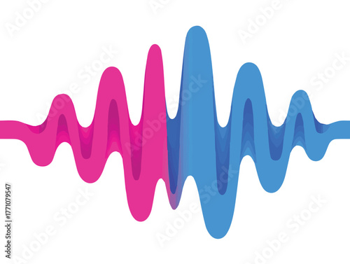 Audio Waveform Visualization: Captivating illustration of sound waves in vibrant hues, embodying the essence of audio, music, and multimedia representation.