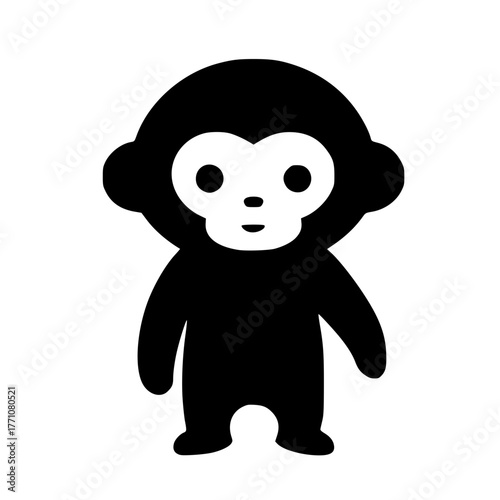 Playful Walking Monkey Silhouette