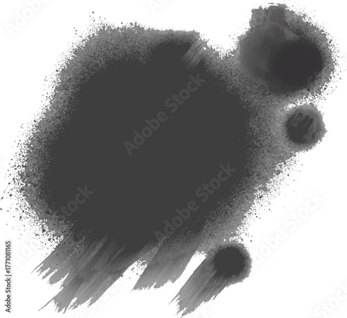 血　絵の具のテクスチャ　黒色