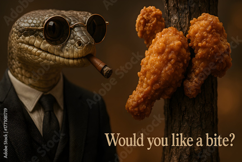 Diet Motivation Photo: Snake Tempting to Eat Chicken