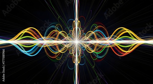 Neon Energy Lines Representing Online Communication Flow