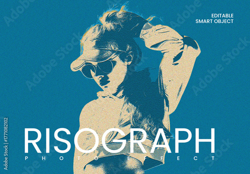 Risograph Printing Grain Effect Mockup