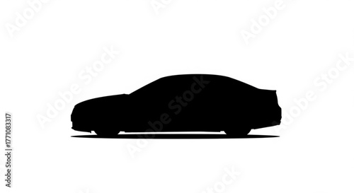 Silhouette of a modern car showcasing its sleek design and aerodynamic features in a side profile view