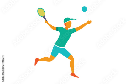 Tennis player serving ball tennis player in action sport