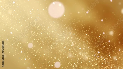 Bright gold Christmas bokeh background with sparkling stars and light for winter holiday design