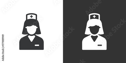 Female Nurse icon. Solid glyph series icon