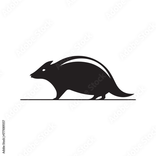 Silhouette style minimal porcupine t-shirt design featuring bold black vector art of a porcupine, perfect for wildlife lovers, forest animal fans, nature enthusiasts, minimalist fashion admirers, and 