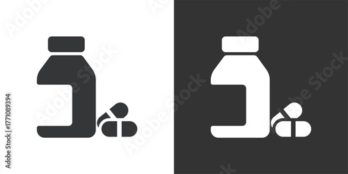 Prescription Drugs icon. Solid glyph series icon