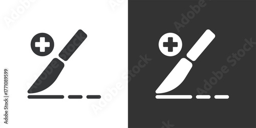 Medical Scalpel icon. Solid glyph series icon