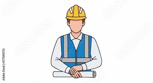 cartoon builder with helmet