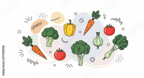 vegetables on white background