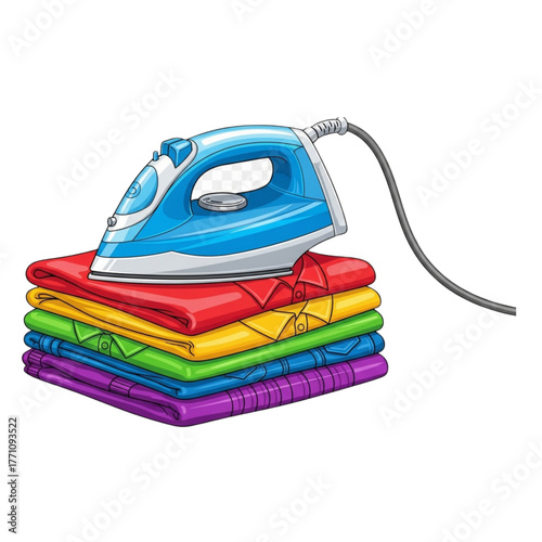 electric iron on a white background