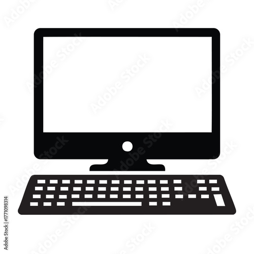 minimal computer vector isolated on white background