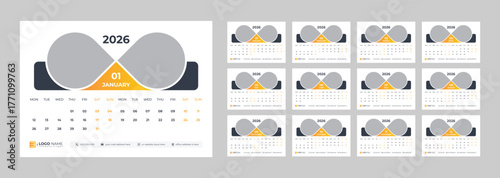 Calendar 2026, desk calendar 2026, office calendar design