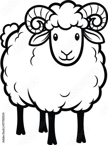 vector illustration of sheep