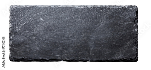 Rectangular Black Sparkling Rough Slab on Transparent Background for Material Design