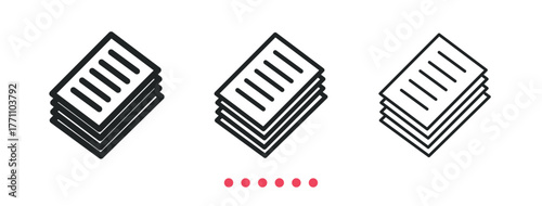 Copy document icon. Thin line icon vector