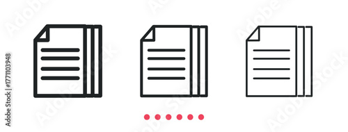 Document icon. Thin line icon vector