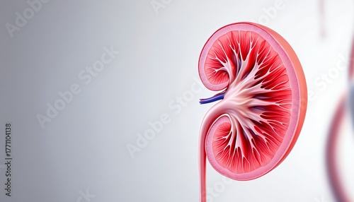 Human Kidney Anatomy A Detailed Cross-Section View