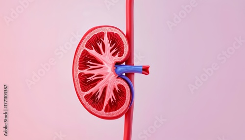 Human Kidney Anatomy A Detailed Cross-Section View