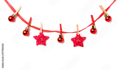 Ribbon with Christmas balls...