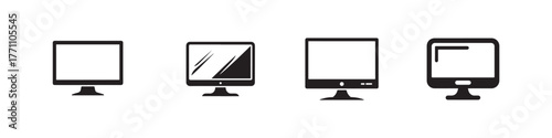 Computer monitor icon, Monitor Display Screen, Simple computer icon set, monitor Symbol icon, Vector illustration EPS 10.