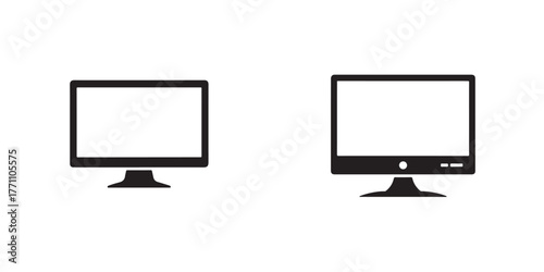 Computer monitor icon, Monitor Display Screen, Simple computer icon set, monitor Symbol icon, Vector illustration EPS 10.