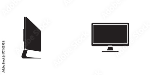 Computer icons set, Computer different style symbol, Desktop computer icon, Vector illustration EPS 10.