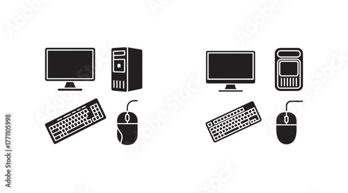 Computer monitor icon, Computer monitor screen flat icon for apps and websites, monitor symbol icon, Vector illustration EPS 10.