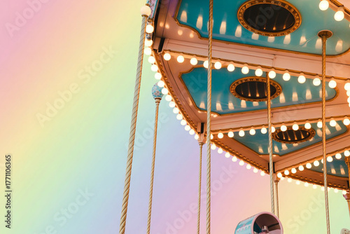 Whimsical Carousel Glow Wonder and Joy Abstract Background