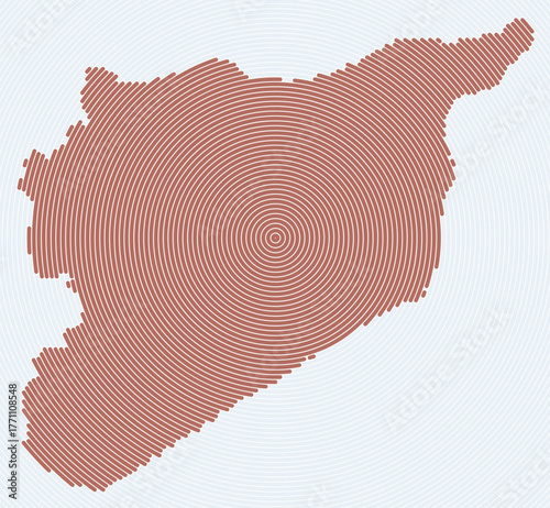 Syria shape rings. Country map formed by stacked circles. Syria boundary shape design. Artistic vector illustration.