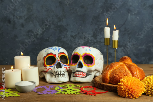 Painted skulls, traditional...